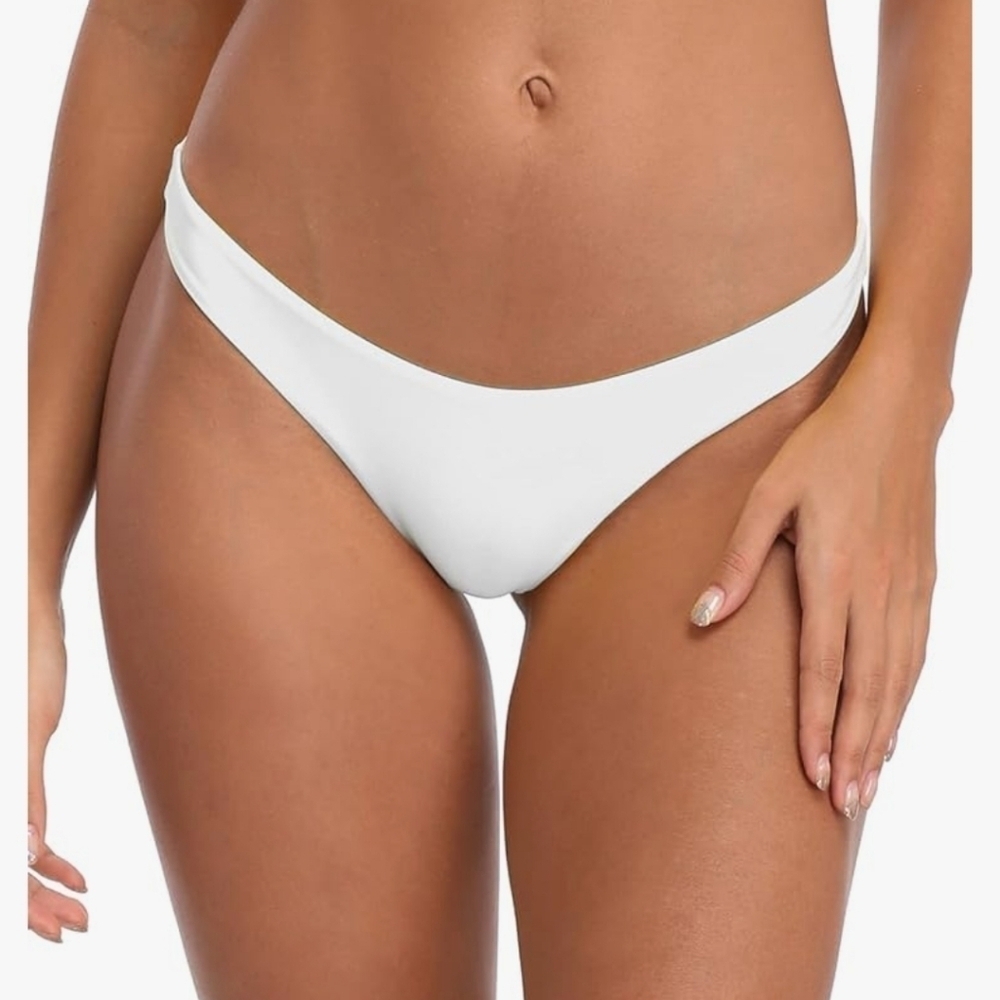 Relleciga Swim Bikini Bottoms Cheeky White Womens XXL NEW